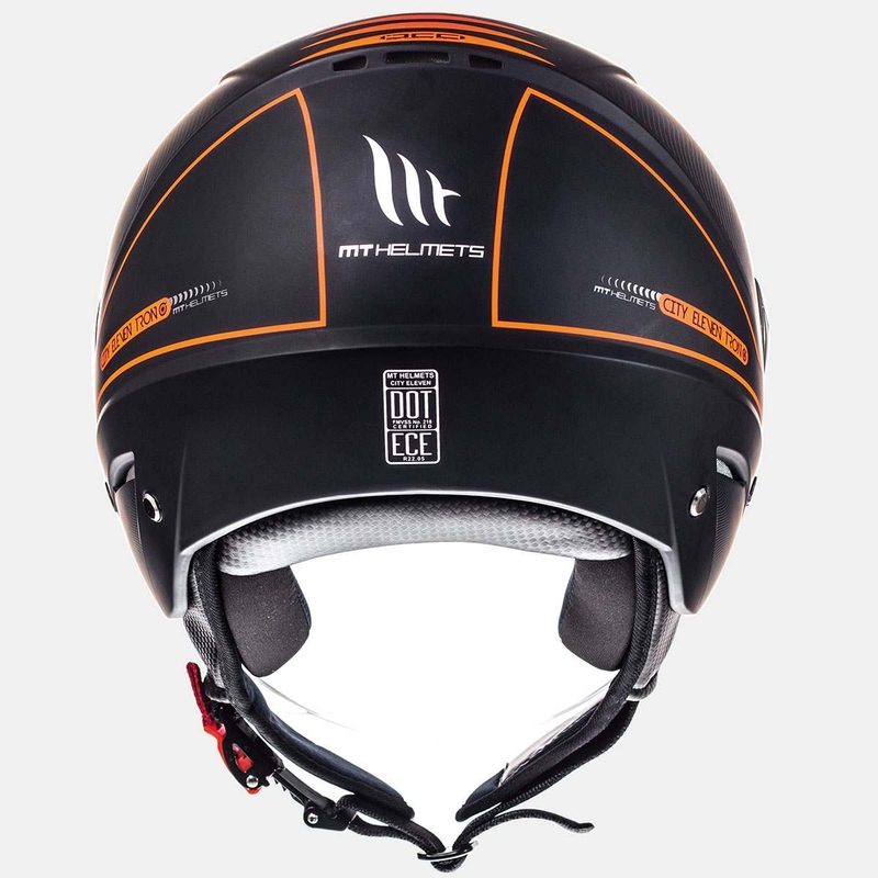 Cască de motocicletă Open MT City Eleven SV Tron negru mat-fluo portocaliu lichidare