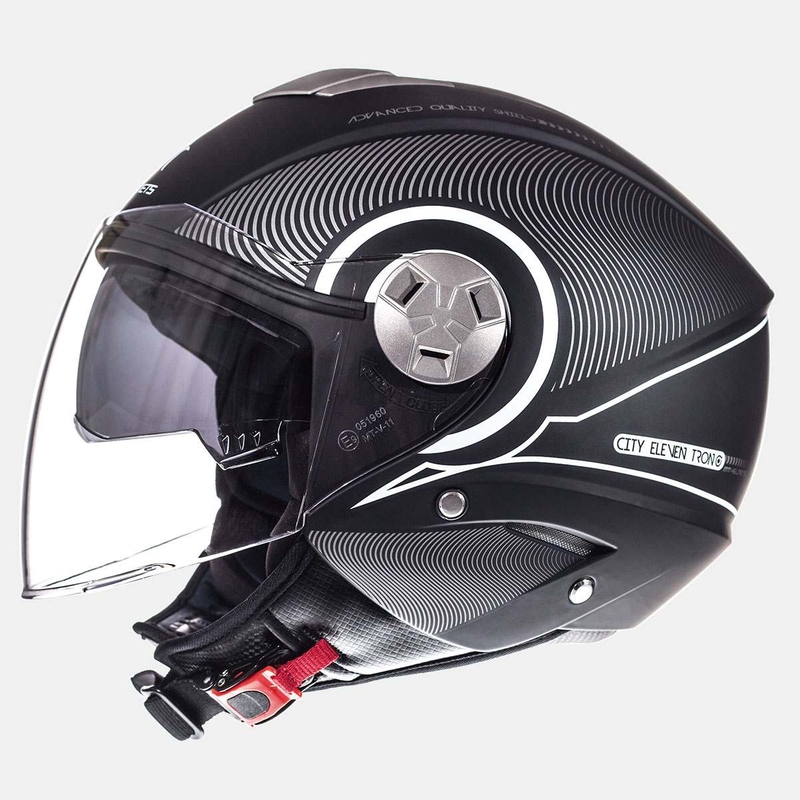 Cască de motocicletă Open MT City Eleven SV Tron negru mat alb lichidare