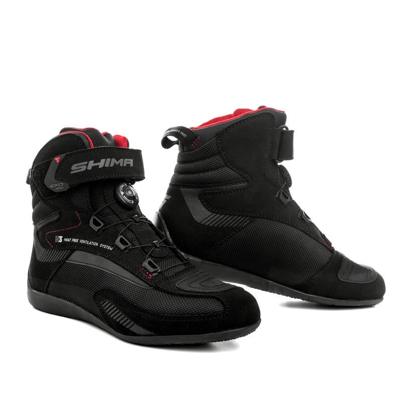 Cizme de motocicletă Shima Exo Vented Black-Grey-Red pentru femei - Grad II