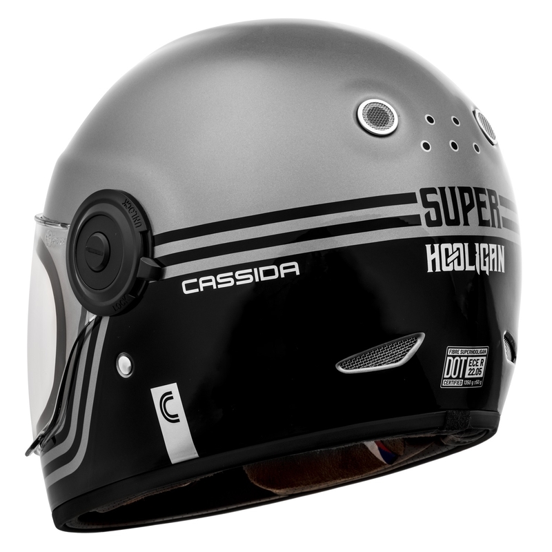 Cască de motocicletă Cassida Fibre Super Hooligan Integral negru-gri negru