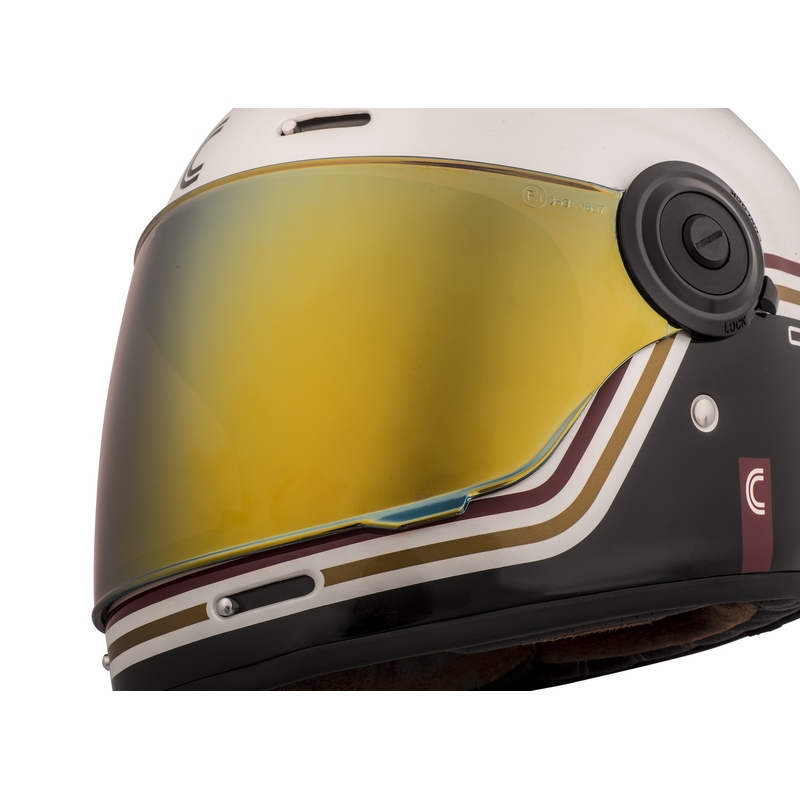 Cască de motociclist Cassida Fibre Super Hooligan Carat integrală alb-negru-roșu-auriu lichidare