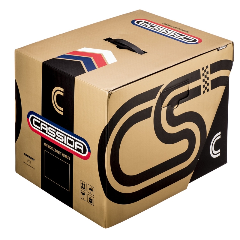 Cască de motociclist Cassida Fibre Super Hooligan Carat integrală alb-negru-roșu-auriu lichidare