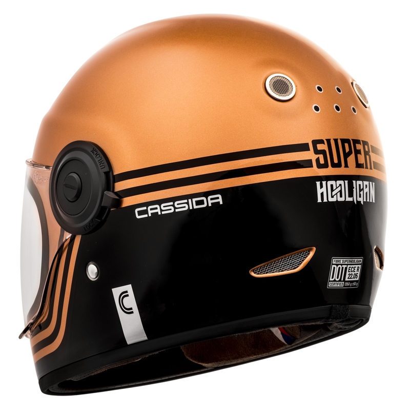 Cască de motocicletă integrală Cassida Fibre Super Hooligan negru și cupru lichidare