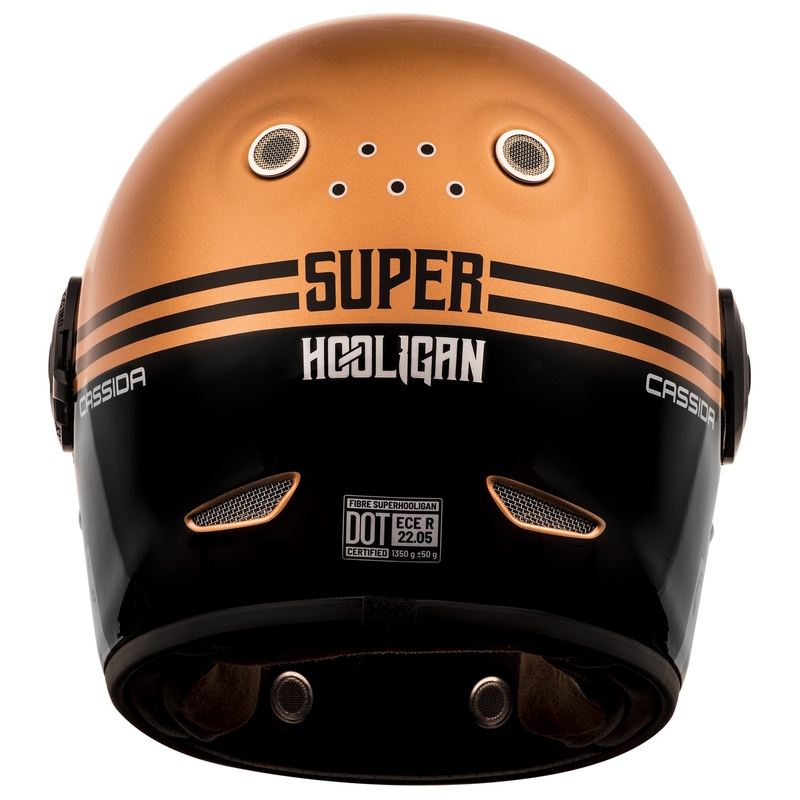 Cască de motocicletă integrală Cassida Fibre Super Hooligan negru și cupru lichidare