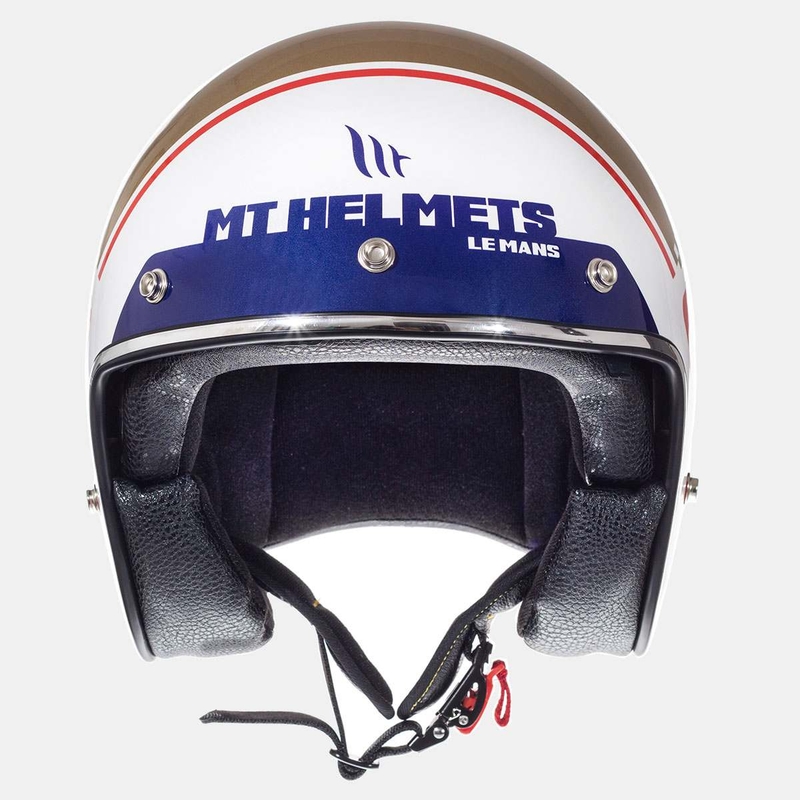 Cască de motociclist MT LeMans SV 2 Numberplate alb-auriu