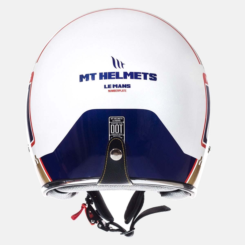 Cască de motociclist MT LeMans SV 2 Numberplate alb-auriu