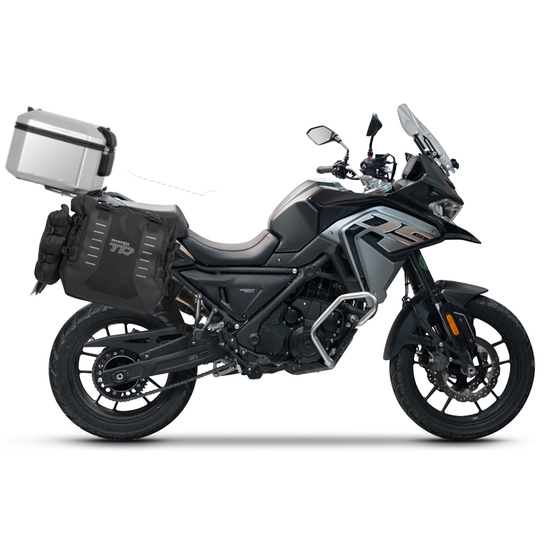 Set complet de genti laterale adventure SHAD TERRA TR40 si topcase din aluminiu SHAD TERRA 55L, incluzand kitul de montaj SHAD Voge 650DS / 650DSX