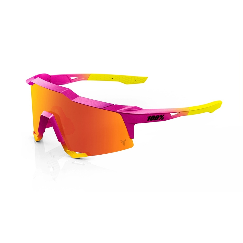 Ochelari de soare 100% SPEEDCRAFT Fernando Tatis JR roz-galben (sticlă roșie HIPER)