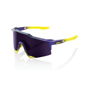 100% SPEEDCRAFT Matte Metallic Digital Brights ochelari de soare violet-galben (sticlă violet)