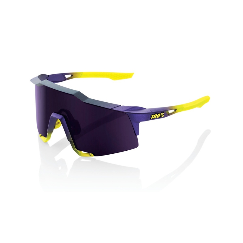 100% SPEEDCRAFT Matte Metallic Digital Brights ochelari de soare violet-galben (sticlă violet)