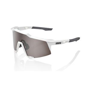 Ochelari de soare 100% SPEEDCRAFT Matte White alb-gri (sticlă argintie)