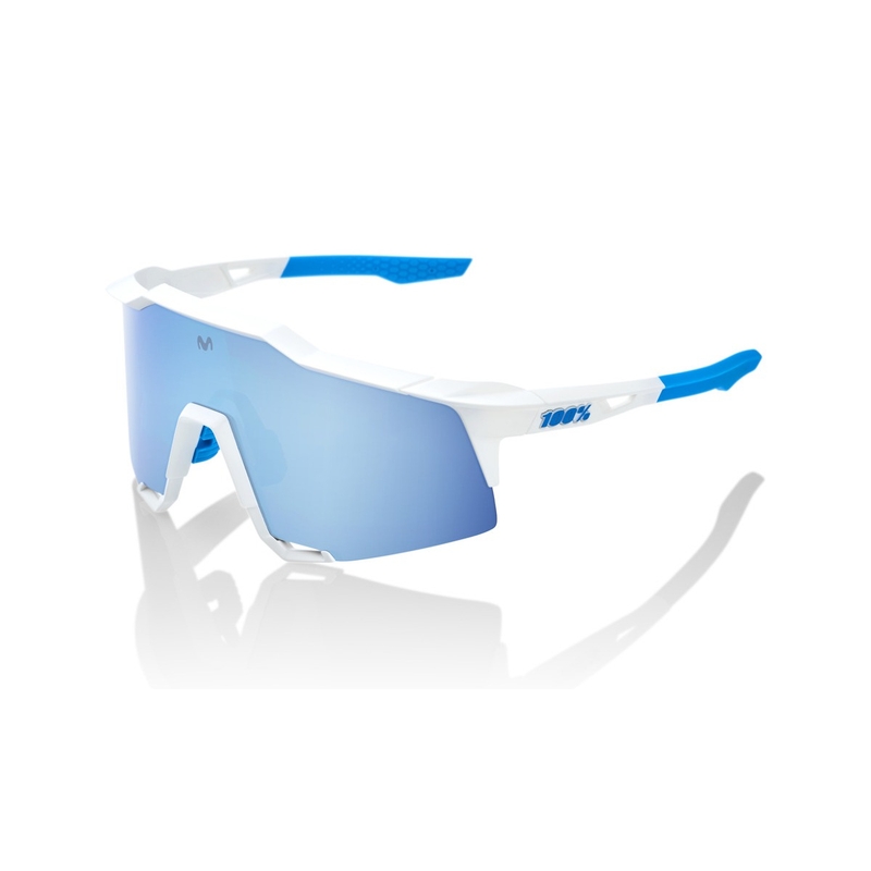 Ochelari de soare 100% SPEEDCRAFT Movistar Team alb-albastru (sticlă albastră HIPER)