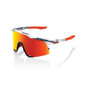 Ochelari de soare 100% SPEEDCRAFT Soft Tact Grey Camo alb-gri-portocaliu (sticlă roșie HIPER)
