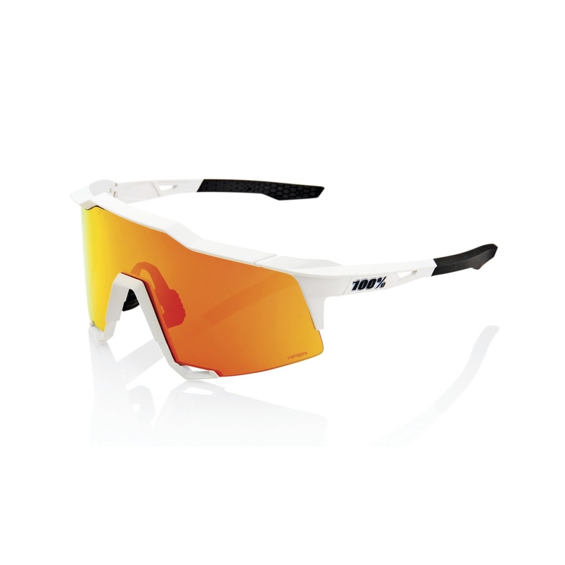 Ochelari de soare 100% SPEEDCRAFT Soft Tact Off White alb (sticlă roșie HIPER)