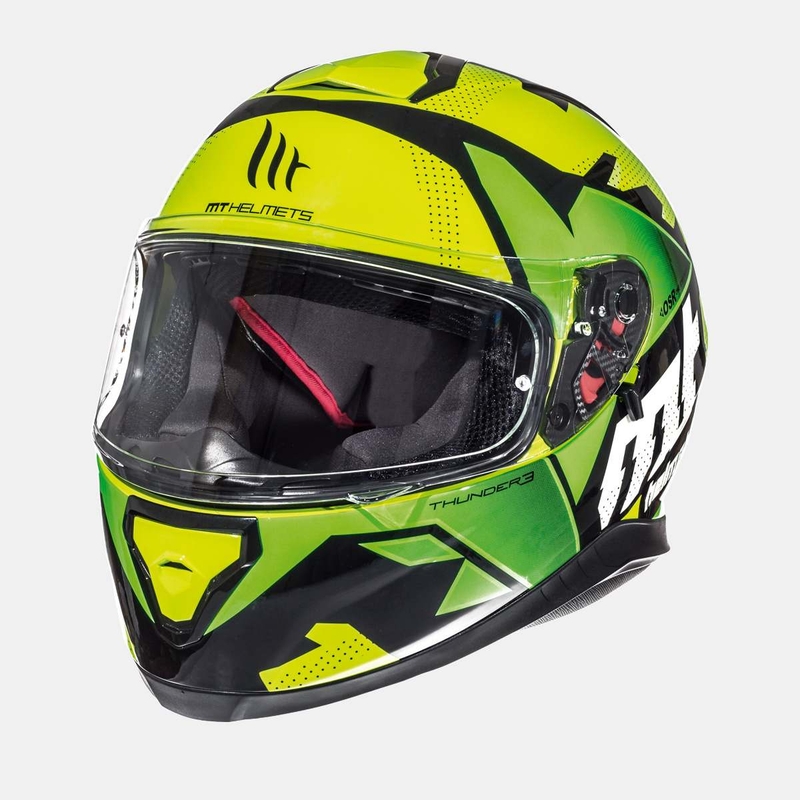 Cască integrală pentru copii MT Thunder Torn verde-galben fluo pentru copii