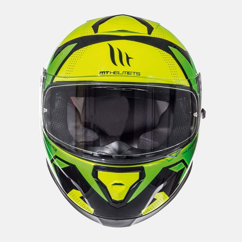 Cască integrală pentru copii MT Thunder Torn verde-galben fluo pentru copii