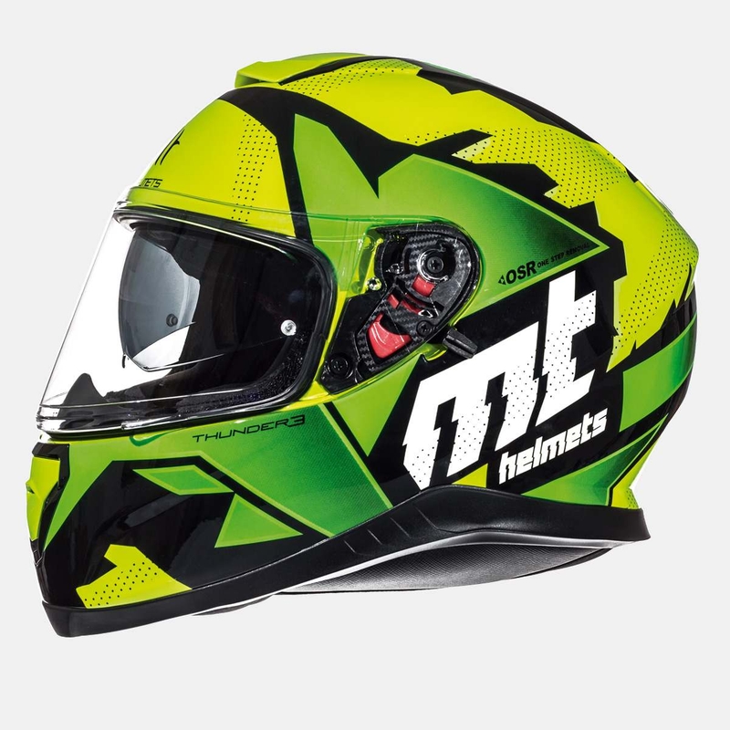 Cască integrală pentru copii MT Thunder Torn verde-galben fluo pentru copii