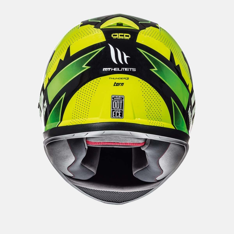 Cască integrală pentru copii MT Thunder Torn verde-galben fluo pentru copii