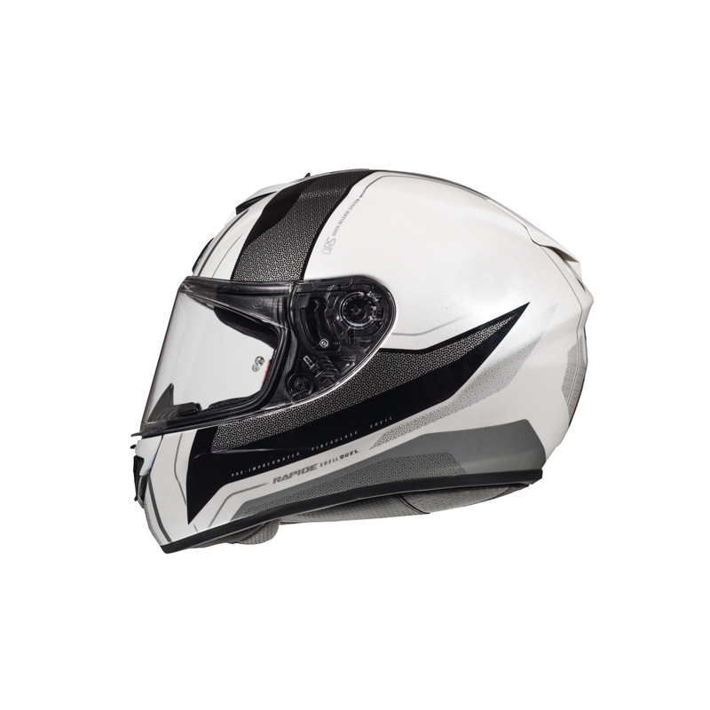 Cască de motocicletă integrală MT Rapide Duel alb și argintiu