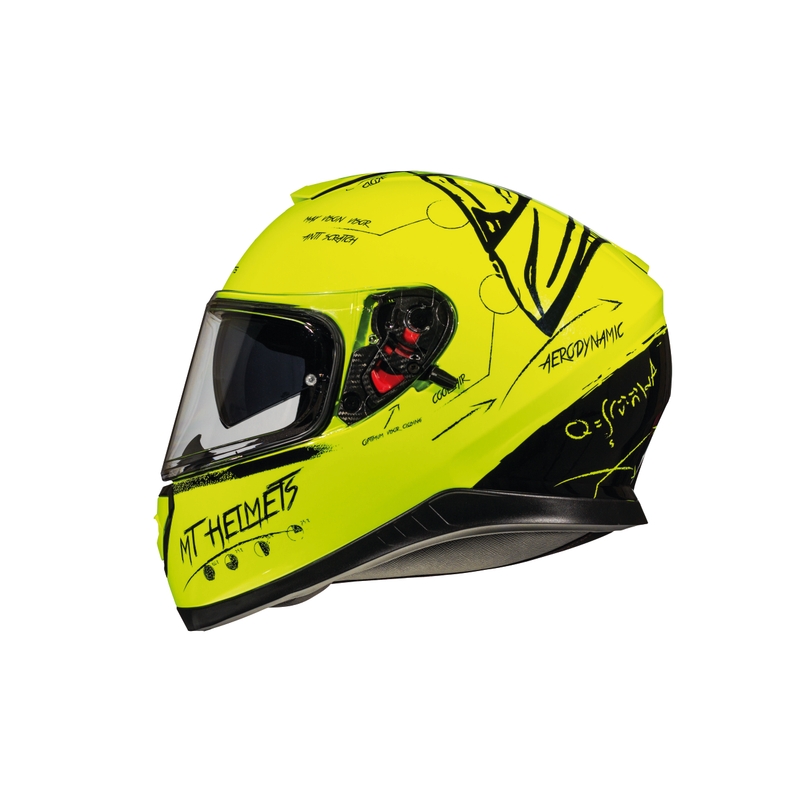 MT Thunder 3 SV Board galben fluo Cască de motocicletă integrală MT Thunder 3 SV Board galben fluo lichidare