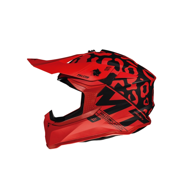 MT Falcon Karson cască de motocross roșu mat
