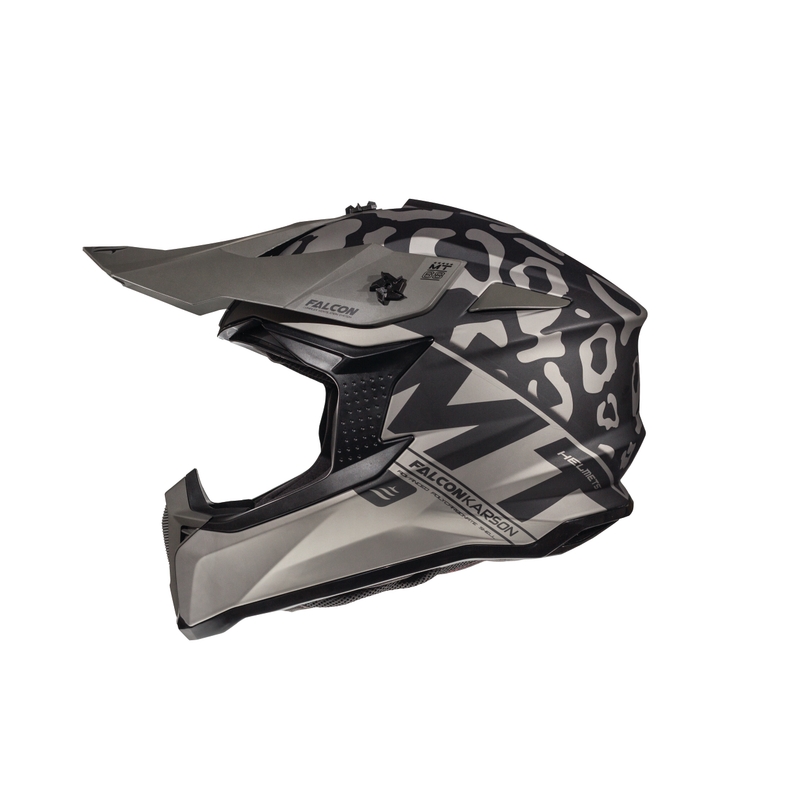 MT Falcon Karson cască de motocross negru mat