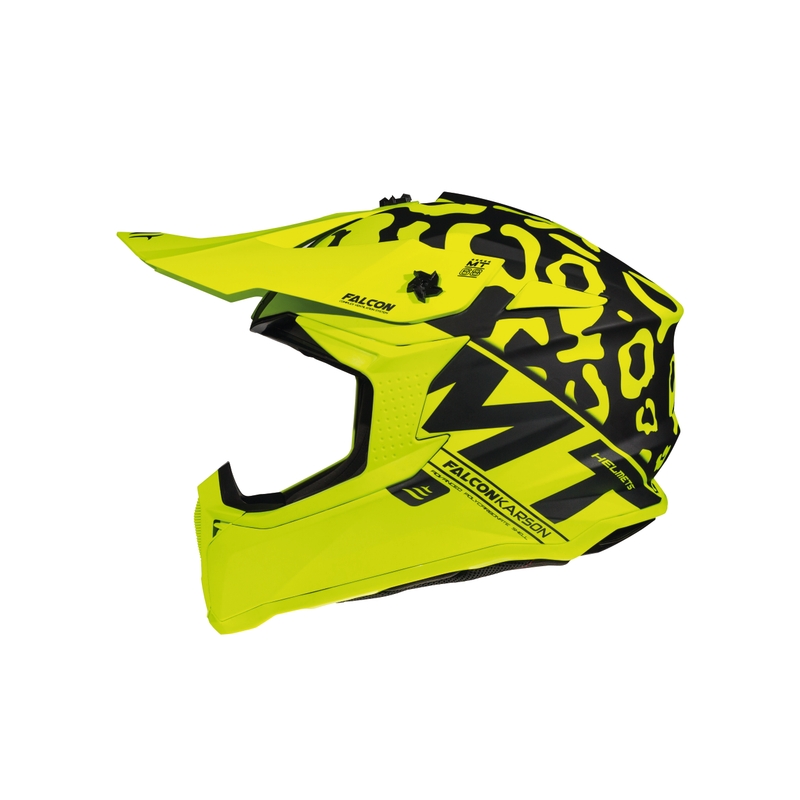 Cască de motocross MT Falcon Karson Karson galben fluo mată