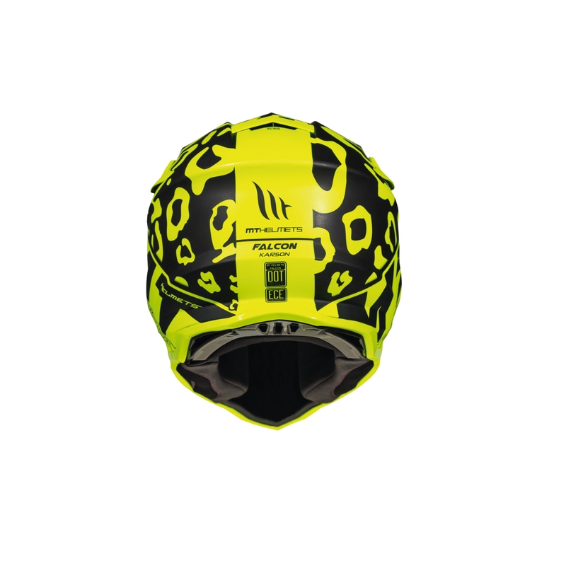 Cască de motocross MT Falcon Karson Karson galben fluo mată