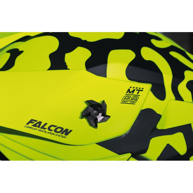 Cască de motocross MT Falcon Karson Karson galben fluo mată