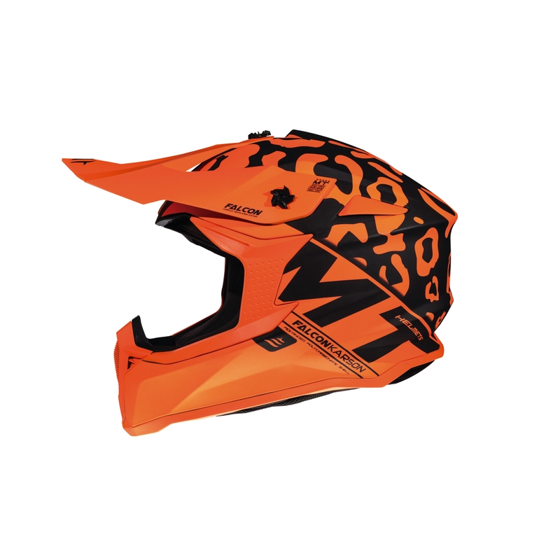 Cască de motocross MT Falcon Karson Karson portocaliu fluo mată