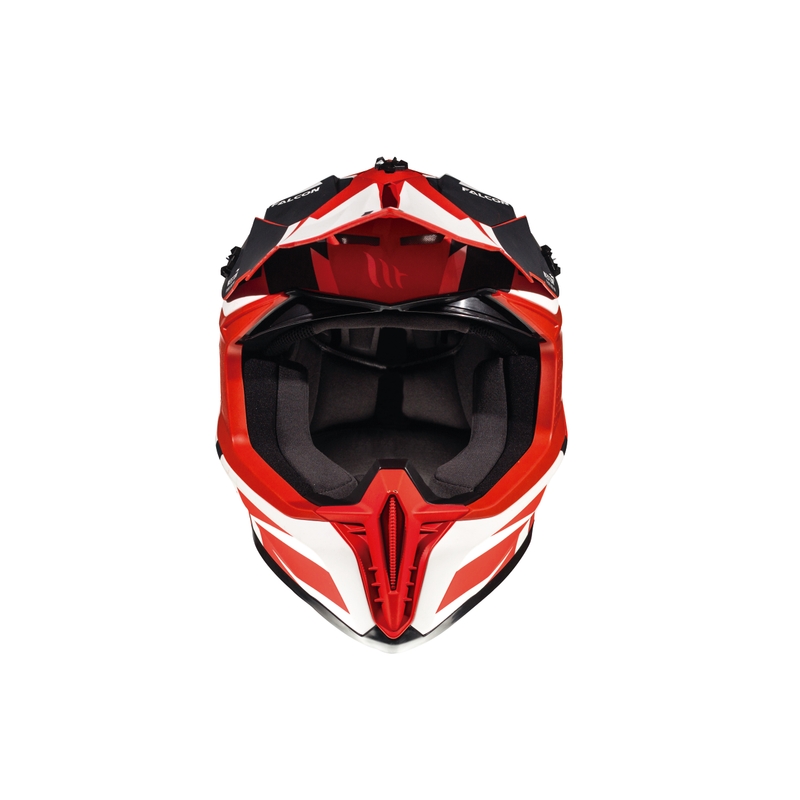 MT Falcon Weston cască de motocross roșu și alb