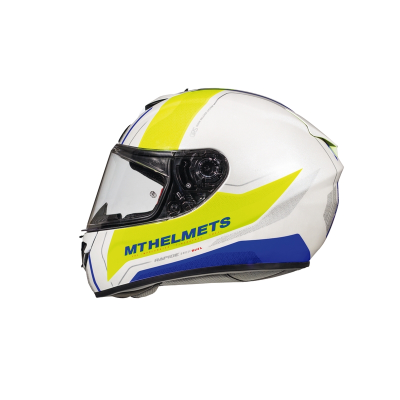 Cască integrală MT Rapide Duel alb-albastru-galben-fluo