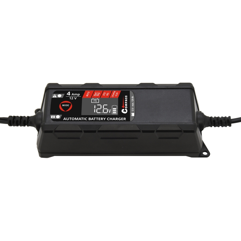 Încărcător cu microprocesor 4Amp 12V PB/GEL/AGM/LiFePO4 Afișaj LCD