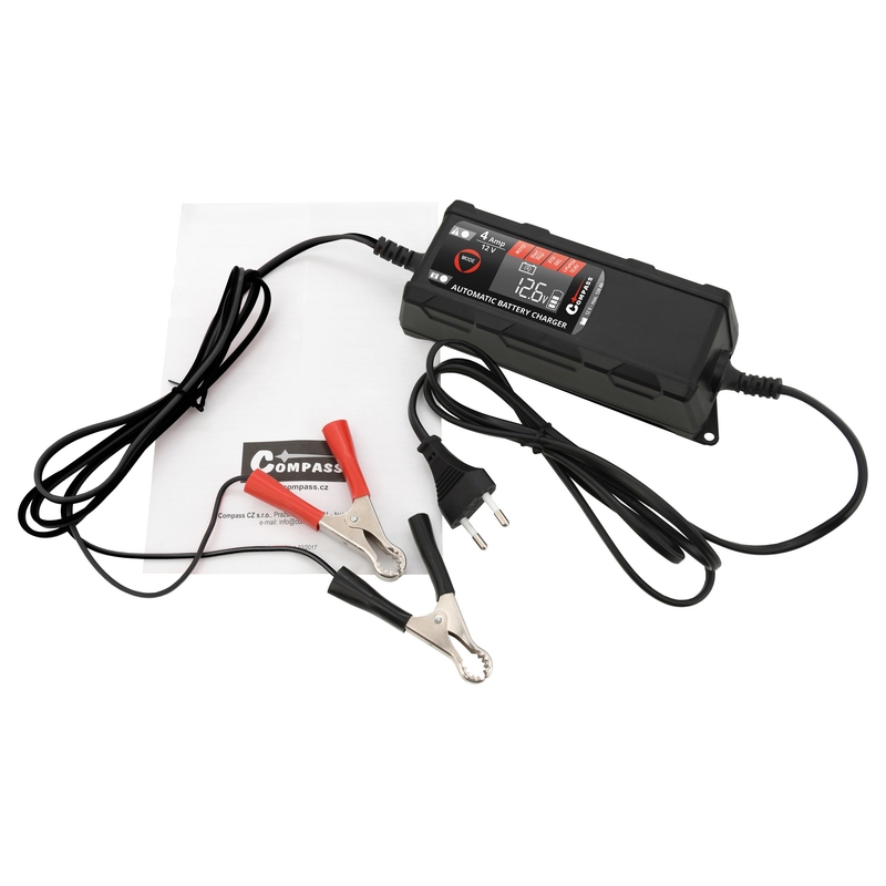 Încărcător cu microprocesor 4Amp 12V PB/GEL/AGM/LiFePO4 Afișaj LCD