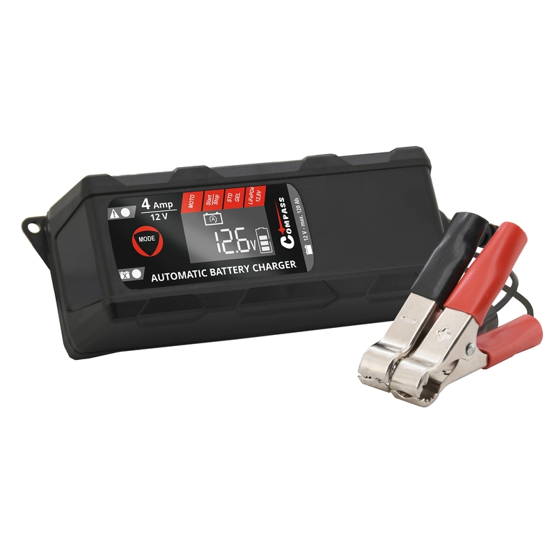 Încărcător cu microprocesor 4Amp 12V PB/GEL/AGM/LiFePO4 Afișaj LCD