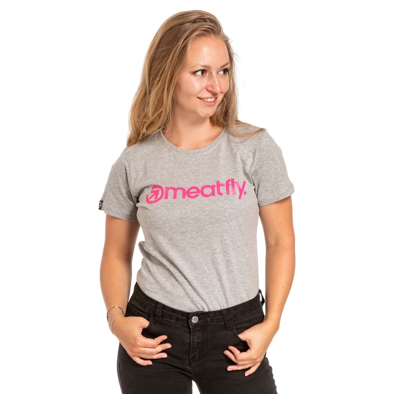 Tricou pentru femei Meatfly Ladies MF Logo gri lichidare