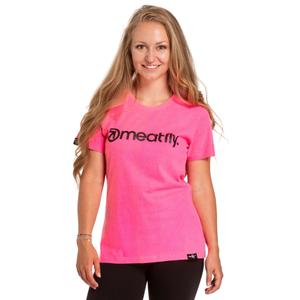 Tricou pentru femei Meatfly Ladies MF Logo neon roz