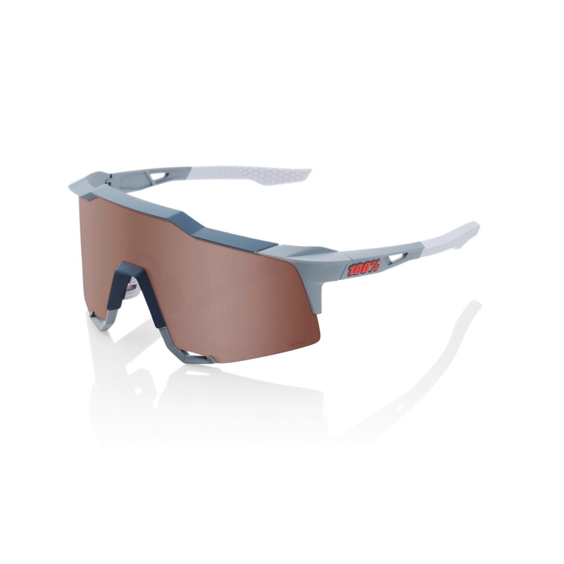 Ochelari de soare 100% SPEEDCRAFT Soft Tact Stone Grey (sticlă argintie HIPER)