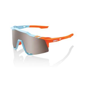 Ochelari de soare 100% SPEEDCRAFT Soft Tact Two Tone albastru-portocaliu (sticlă argintie HIPER)
