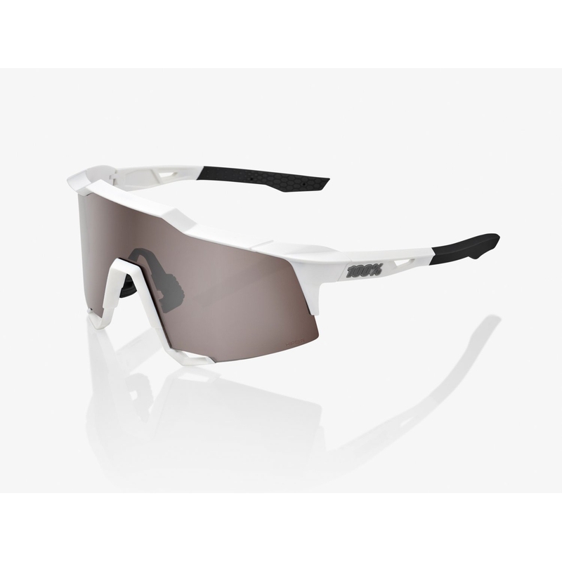 Ochelari de soare 100% SPEEDCRAFT alb-gri (sticlă argintie HIPER)