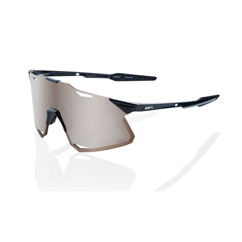 Ochelari de soare 100% HYPERCRAFT negru lucios negru-maro (sticlă argintie HIPER)