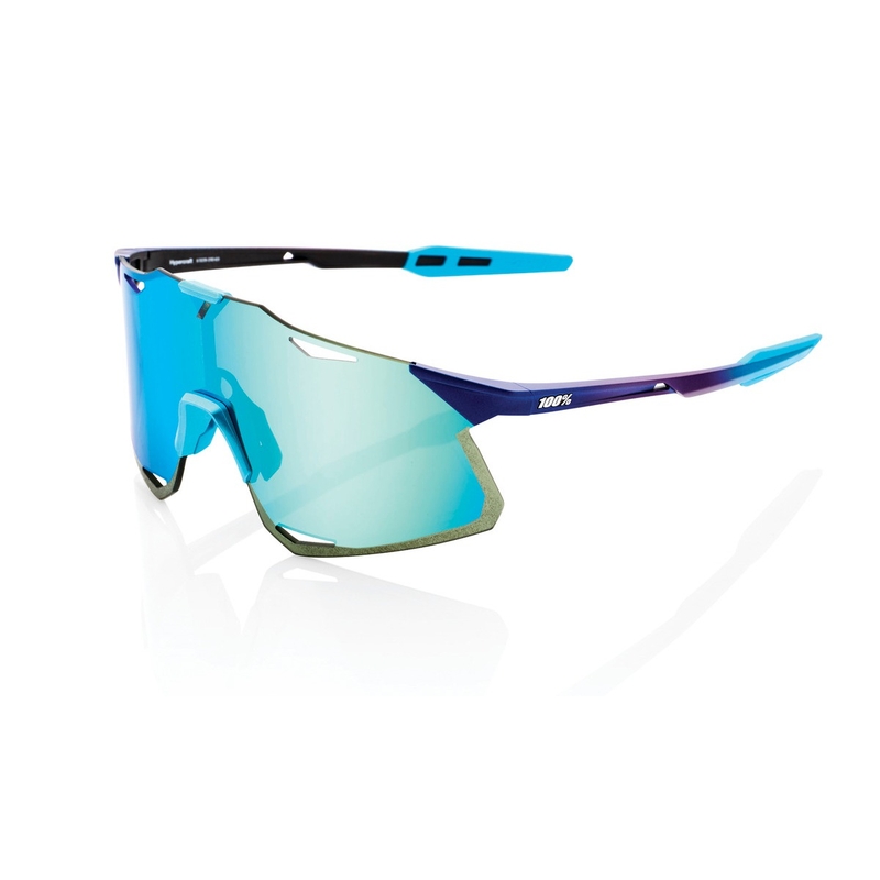 Ochelari de soare 100% HYPERCRAFT Matte Metallic Into the Fade albastru (sticlă cromată albastră)