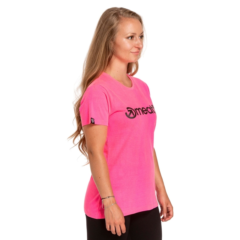 Tricou pentru femei Meatfly Ladies MF Logo neon roz lichidare