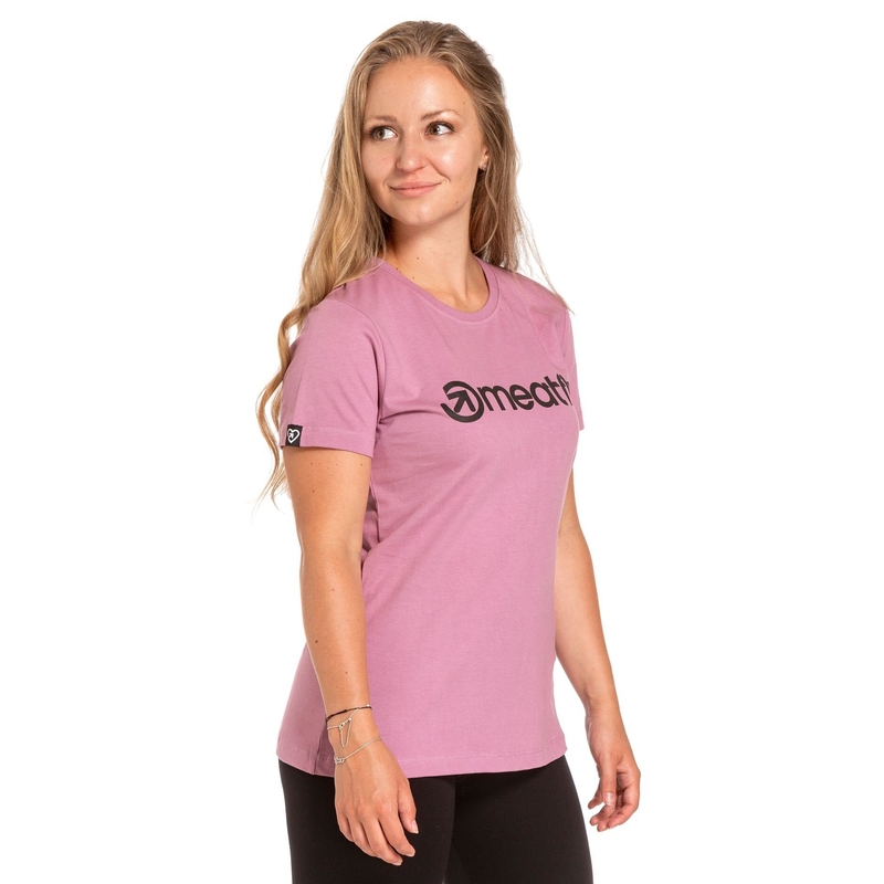 Tricou pentru femei Meatfly Ladies MF Logo roz lichidare