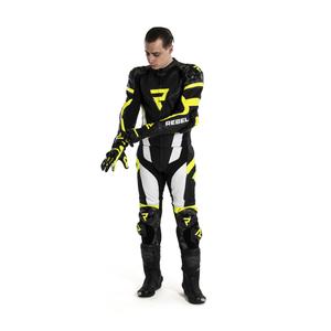 Salopetă de motocicletă Rebelhorn Rebel Black-White-Fluo Yellow lichidare