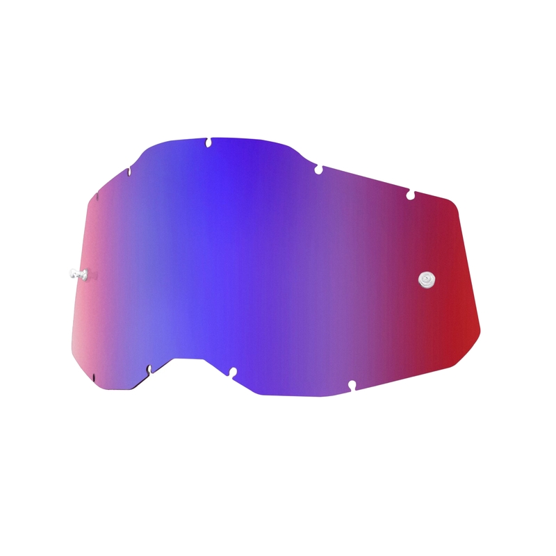 Plexi 100% Racecraft 2/Accuri 2/Strata 2 albastru/roșu oglindit (anti-ceață)