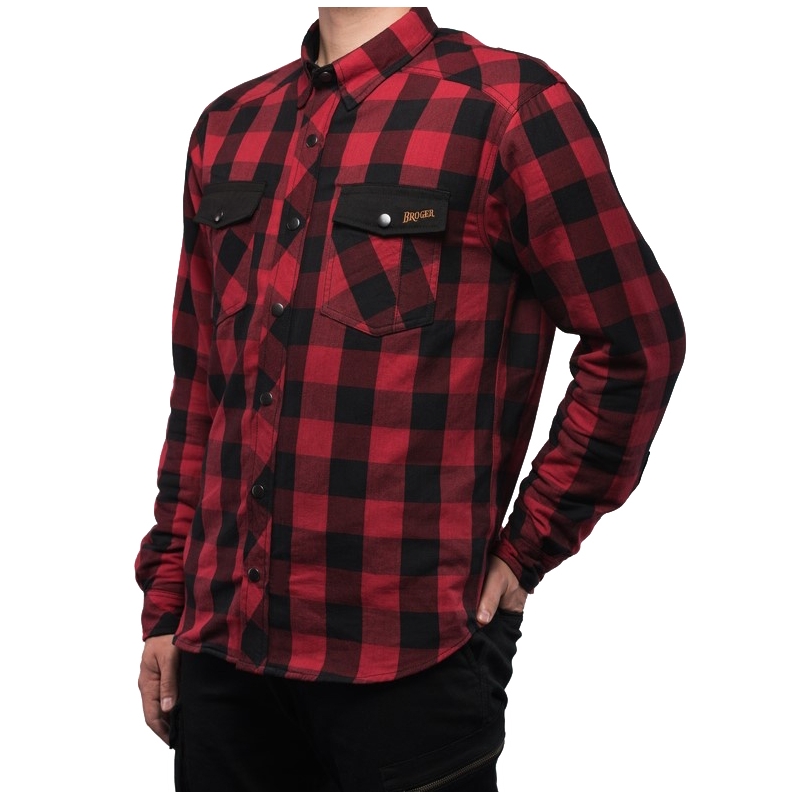 Tricou pentru motociclete BROGER Alaska negru-roșu lichidare