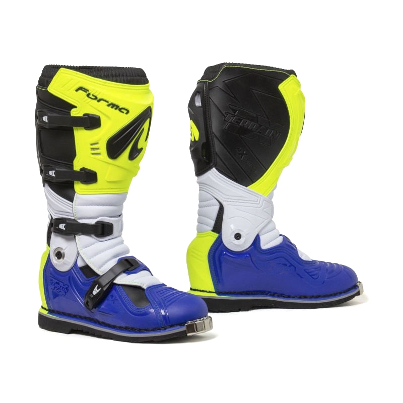 Forma Terrain Evolution TX galben fluo-alb-alb-albastru cizme de motocicletă Forma Terrain Evolution TX