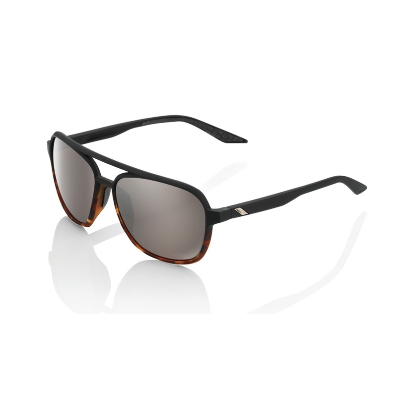 Ochelari de soare 100% KASIA Soft Tact Negru/Havana negru/maro (sticlă argintie HIPER)