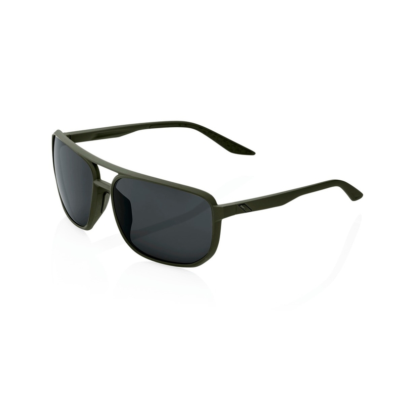 100% Ochelari de soare KONNOR Soft Tact Army Green (sticlă fumurie)